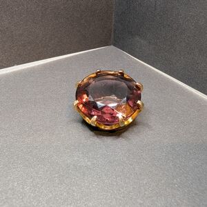 Vintage Gold Tone Purple Brooch